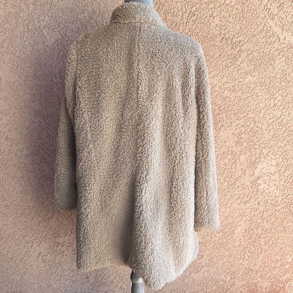 Kenneth Cole coat jacket winter teddy leopard lined ivory off white large EUC - Picture 6 of 7